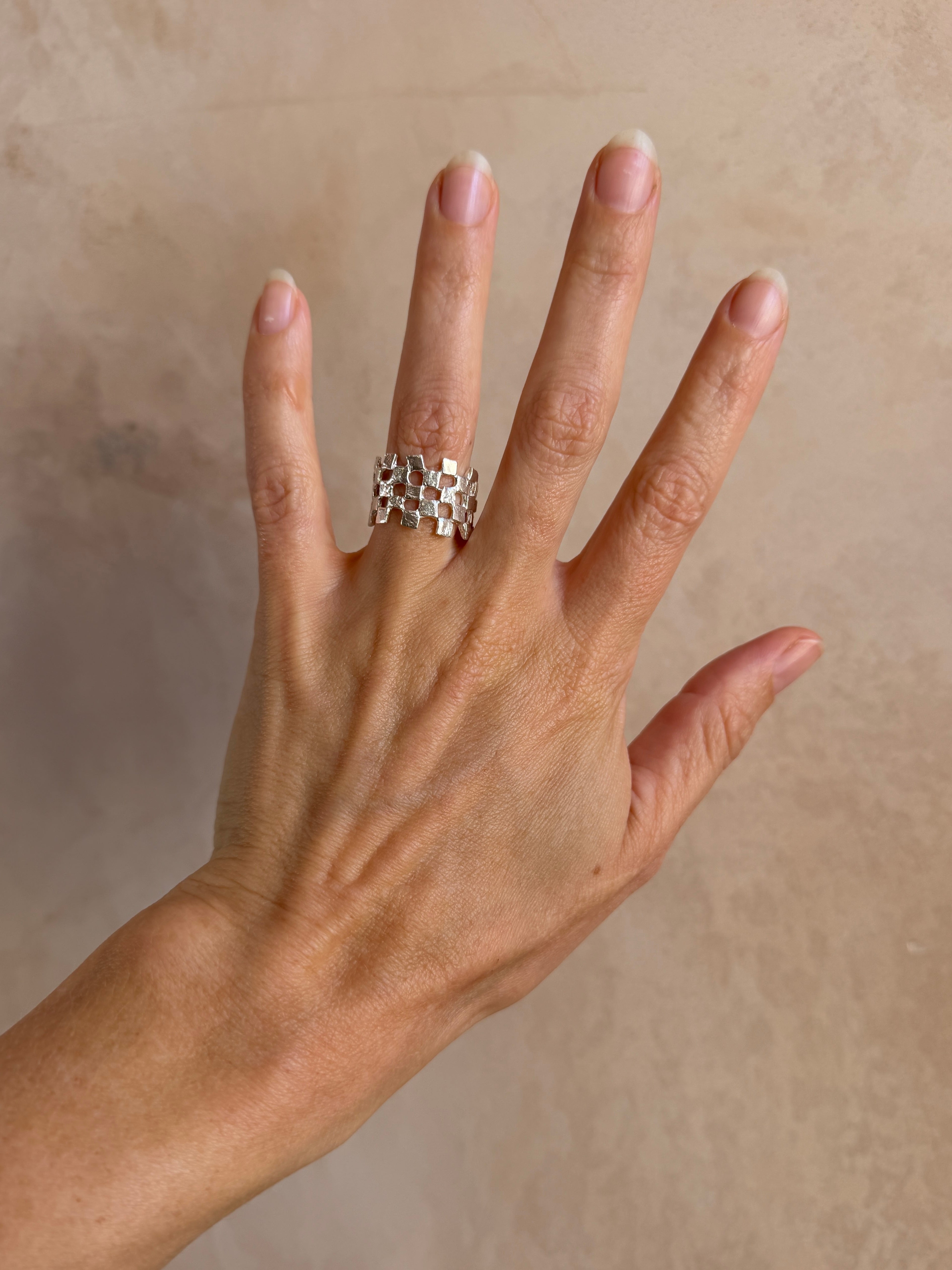 The Chequerboard Ring - Silver