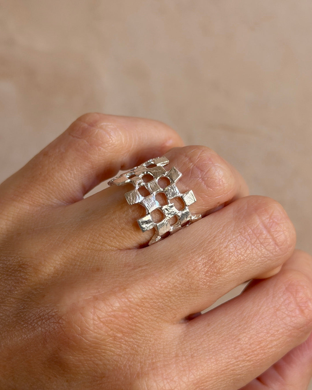The Chequerboard Ring - Silver
